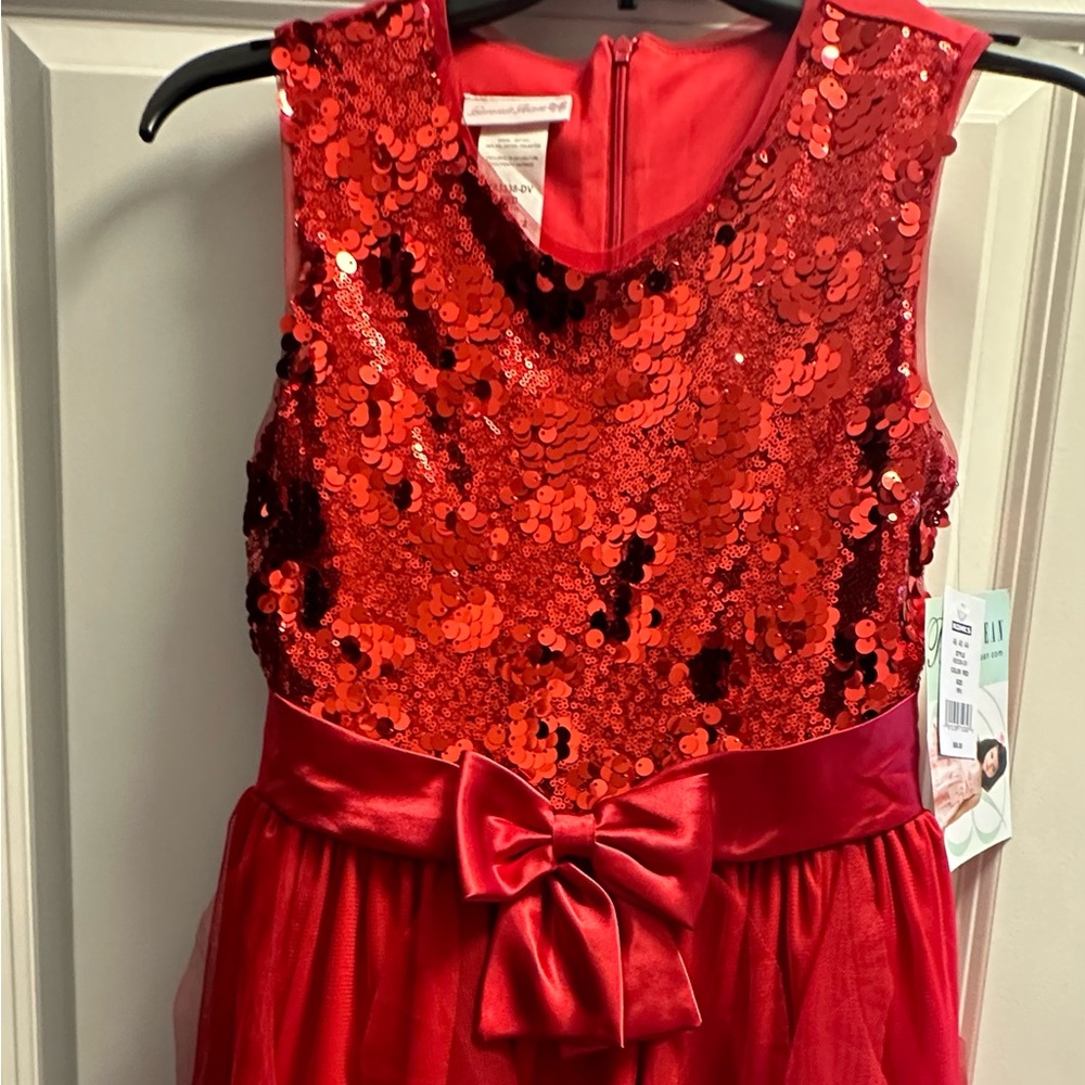 Girls Red sequined dress brand new